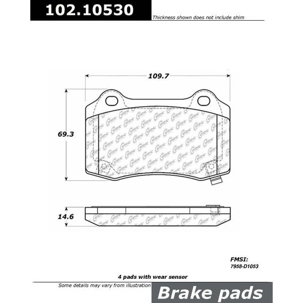 Centric Parts CTEK Brake Pads, 102.10530 102.10530